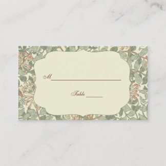 Carte De Placement Vert doux Vintage William Morris Honeysuckie