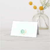 Carte De Placement vert menthe & fleurs blanches or botanique mariage (Dos)