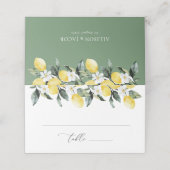 Carte De Placement Vert moderne Mariage de fleurs de citron (Extérieur déplié)