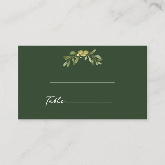 Carte De Placement Vert olive moderne (Devant)