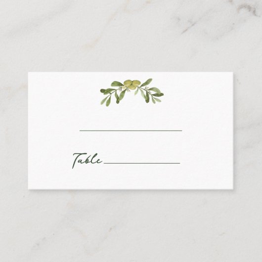 Carte De Placement Vert olive moderne (Devant)