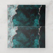 Carte De Placement Vert paon et rose or feuille d'agate numéro de tab (Intérieur déplié)