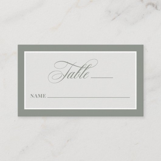 Carte De Placement Vert sage | Appartement Mariage classique et de lu (Devant)