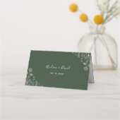 Carte De Placement Vert sage | Mariage botanique Fleur sauvage tiré (Dos)