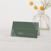 Carte De Placement Vert sage | Mariage botanique Fleur sauvage tiré (Devant)