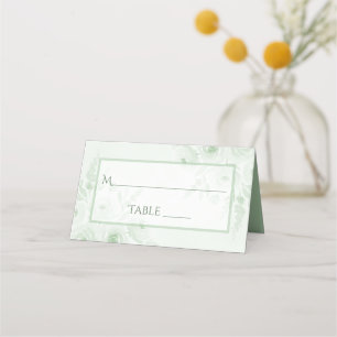 Carte De Placement Vert sauge Boho Floral Élégant Mariage À Remplir