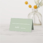 Carte De Placement Vert sauge mariage simple calligraphie écriture bl (Devant)