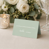 Carte De Placement Vert sauge mariage simple calligraphie écriture bl