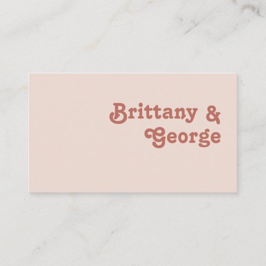 Carte De Placement Vibes rétro simples | Mariage plat rose vif (Dos)