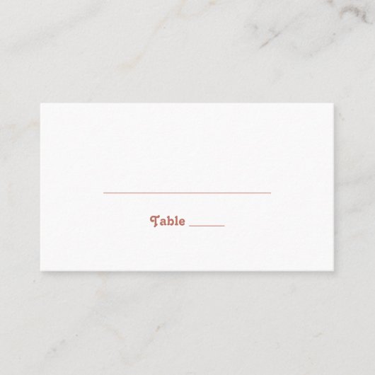Carte De Placement Vibes rétro simples | Mariage plat rose vif (Devant)