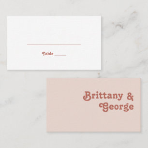 Carte De Placement Vibes rétro simples Mariage plat rose vif
