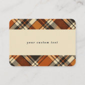Carte De Placement Vibes Rustiques Automne Brûlé Orange Plaid Imprime (Dos)