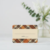 Carte De Placement Vibes Rustiques Automne Brûlé Orange Plaid Imprime (Debout devant)