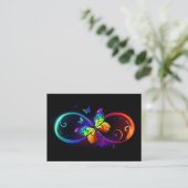 Carte De Placement Vibrant infinity with rainbow butterfly on black (Debout devant)