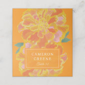 Carte De Placement Vibrant Marigold Orange Wedding (Extérieur déplié)