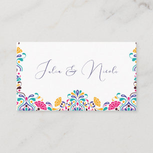 Carte De Placement Vibrant mexicaine Fiesta Style Mariage arc-en-ciel