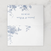 Carte De Placement Victorian Dusty Blue French Garden Floral Mariage (Extérieur déplié)