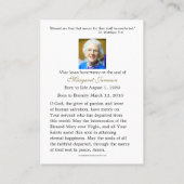 Carte De Placement Vierge catholique Marie Rose funérailles Sympathie (Dos)