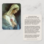 Carte De Placement Vierge Marie avec prière Rose contre le mal (Devant / Derrière)