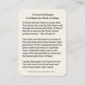 Carte De Placement Vierge Marie avec prière Rose contre le mal (Dos)