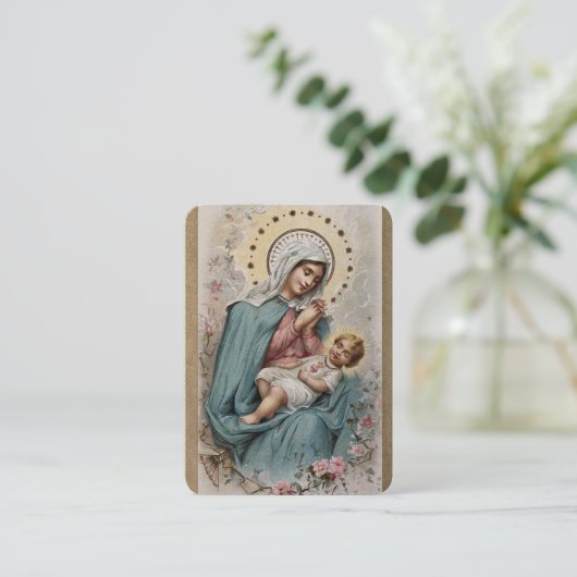 Carte De Placement Vierge Marie Jésus Prière de consécration catholiq (Debout devant)