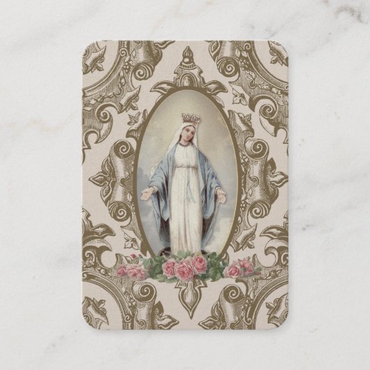 Carte De Placement Vierge Marie Notre-Dame de grâce Prière catholique (Devant)