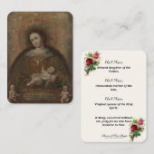 Carte De Placement Vierge Marie Saint-Esprit Catholique Prière Jésus (Devant / Derrière)