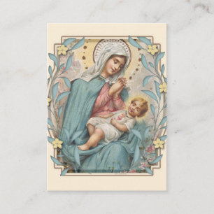 Carte De Placement Vierge religieuse Marie Jésus Mémorare Prière Sain