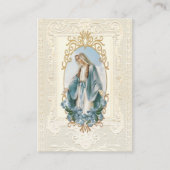 Carte De Placement Vierge religieuse Marie Prière funéraire (Devant)
