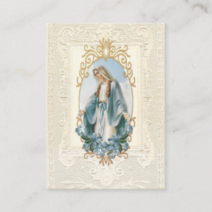 Carte De Placement Vierge religieuse Marie Prière funéraire 