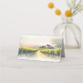 Carte De Placement Vignoble romantique Mariage rustique (Dos)