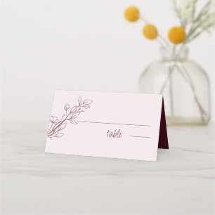 Carte De Placement Vin Boho Ruby simple, Carte Mariage pliée