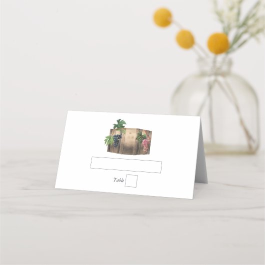 Carte De Placement Vin rustique Barrel Vignoble Mariage (Devant)