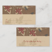 Carte De Placement Vins d'automne et oiseaux - Occasion spéciale Cart (Devant / Derrière)