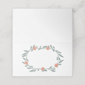 Carte De Placement Vins Floraux Wreath Chic Elegant Rose Green (Extérieur déplié)