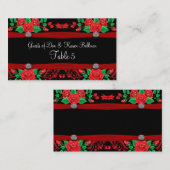 Carte De Placement Vins rouges Roses sur table noire (Devant / Derrière)