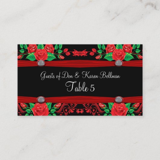 Carte De Placement Vins rouges Roses sur table noire (Devant)