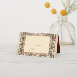 Carte De Placement Vintage cadre Ethnic Motif Mariage