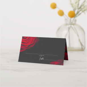 Carte De Placement Vintage écarlate rouge rose pétale mariage