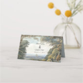 Carte De Placement Vintage Fairytale Castle Rustic Forest Mariage (Dos)