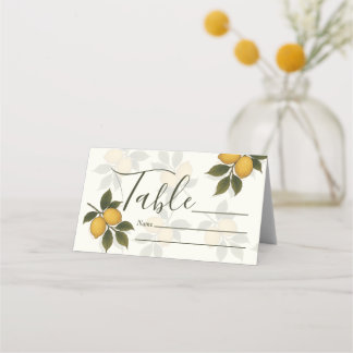 Carte De Placement Vintage Mediterranean Lemon Botanical