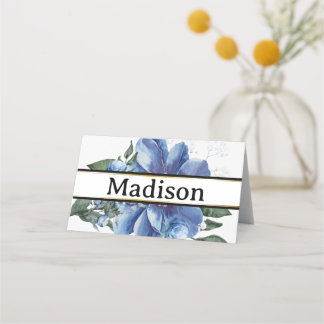 Carte De Placement Vintage Minimalist Floral Personalized Place Card