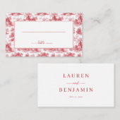 Carte De Placement Vintage Scarlet Château Wedding (Devant / Derrière)