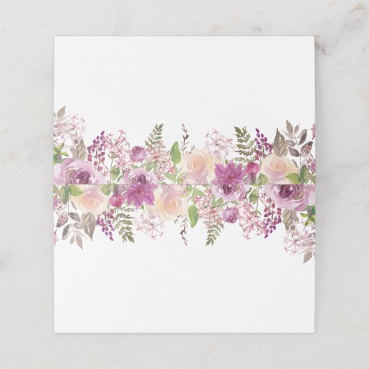Carte De Placement Violet Lilac Fleurs Mariage Plié Carte Place (Extérieur déplié)