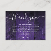 Carte De Placement Violet Rustique Grange Mariage Merci (Devant)