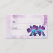Carte De Placement Violet Turquoise Bleu Dendrobium Mariage orchidée (Devant)
