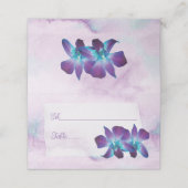 Carte De Placement Violet Turquoise Bleu Dendrobium Mariage orchidée (Extérieur déplié)