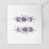 Carte De Placement Violet Ultra Violet Lavande gris Roses d'aquarelle (Extérieur déplié)