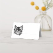 Carte De Placement Visage de Kitten noir et blanc (Devant)