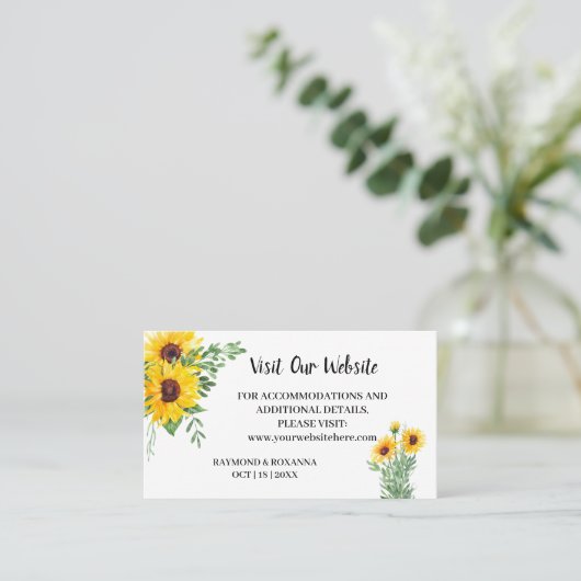 Carte De Placement Visitez notre site Mariage insert card (Debout devant)